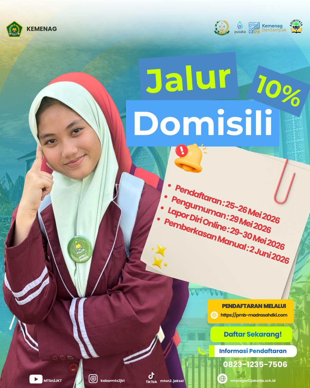 📣 Jalur Domisili PMBM MTsN 2 Jakarta Selatan Resmi Dibuka, Catat Syarat dan Jadwalnya! ✨